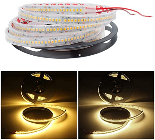 Striscia 1200 LED 120W dimmerabile 14000 lumen 24V IP67 tenuta stagna strip esterni giardino terrazzo gazebo bordo piscina bagno turco sauna box doccia (3000K)