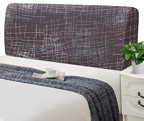 Jaotto Bettkopfteil Hussen Strecken Bett Kopfteilbezug Dehnbar Waschbar Verdicken Spandex All-Inclusive Staubdicht Bett Kopfteil Überzug für Doppelbett Einzelbett Bett Kopf(180-200cm,Braune Linien)