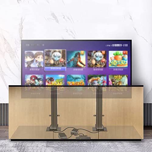 THEGA Soporte Eléctrico para TV Lift Stand - Mecanismo De Elevación De TV con Mando A Distancia, Doble Motor De Elevación Recorrido 120cm, para Televisores De 55in A 90in hasta 90kg