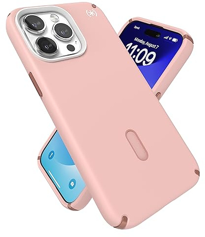 Speck Presidio2 Pro Max Hülle für iPhone 15 Pro Max – ClickLock rutschfeste Interlock, gebaut für MagSafe, Fallschutz, kratzfest, weiche Haptik, 17,5 cm (6,7 Zoll), Presidio2 Pro Dahlia Pink/Rose