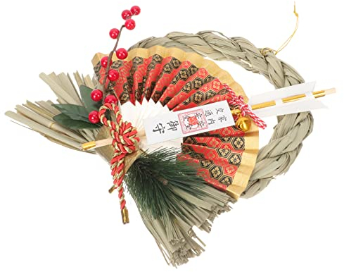 Didiseaon Décoration De Porte De Restaurant De Sushi Couronne Murale Tissée en Paille Pendentif Décoratif