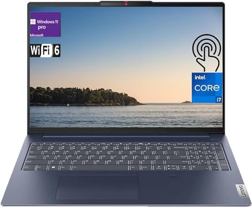 Lenovo IdeaPad Slim 5i Laptop, 16 Touchscreen IPS WUXGA Display, Intel i7-1355U 10-Core Processor, 16GB RAM 512GB SSD, Fingerprint Reader, Backlit Keyboard, Wi-Fi 6, Bluetooth, Windows 11 Pro, Blue