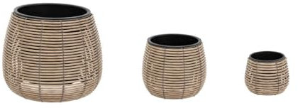 Atmosphera - Set de 3 Pots cam d20 29 45cm Beige