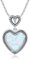Opal Kette 925 Sterling Silber herz kette Damen Opal Anhänger Halskette Schmuck Geschenke für Frauen Kinder Mama Frau Freundin Tochter