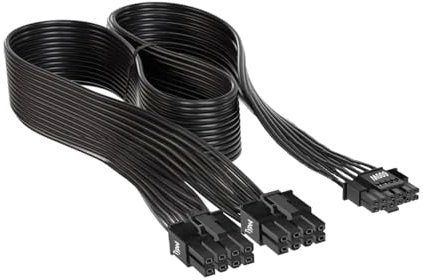 12VHPWR PSU Cable for Corsair - 600W 12+4pin PCIe 5.0 / Gen 5 12V-2x6 Type-4 PSU Power Cable Fits RM, HX, AX PSU's only - Connector for GPU - Black