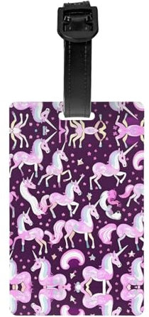 Einhörner rosa weiche und langlebige Gepäckanhänger - Stilvolle Taschenanhänger zur schnellen und einfachen Identifizierung für Reisetasche, Koffer