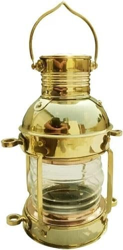 Laterne Messing Schiffslampe Öl nautisch maritim Boot Antik Licht Anker Vintage