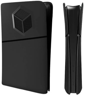 XinGeeek Faceplate Cover for PS5 Slim Digital Edition Faceplates with Cooling Vents Hard Shockproof Face Plate Cover Anti-Scratch Dustproof Protective ABS Case (Black)