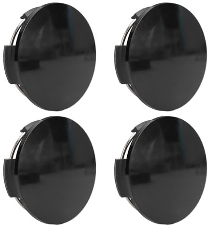 4 Stück Radnabenkappen, OD 57mm ID 50mm Nabendeckel Schwarz Schlagfest Radnabenabdeckung mit Metall Klammern für 3 6 oder Andere Geeignete Größe Radnabe Installation