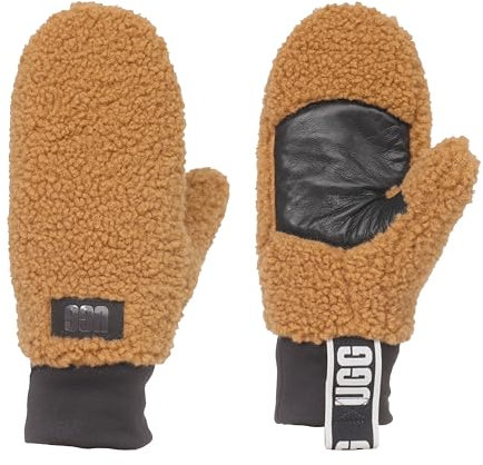 UGG FLUFF Logo Tape Manopla 2025 Chestnut, S/M