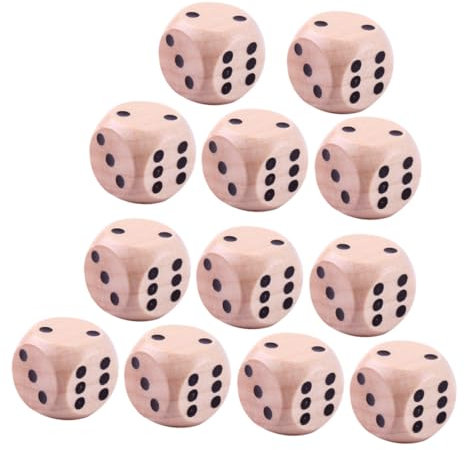 VICASKY 20 Stück Holz Punktwürfel Spielzeugwürfel Kreative Punktwürfel Brettspielwürfel Bar Punktwürfel Punktwürfel Spielzeug Zahlenwürfel Pub Würfel Lustige Holzwürfel