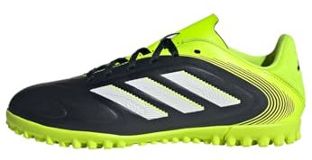 adidas COPA Pure III Club Turf Football Boots Kids Shoes, Core Black/Cloud White/Lucid Lemon, 12 UK Child