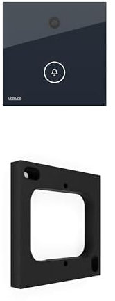 DOORLINE Bundle Snap schwarz l die Türklingel mit Kamera I Bildübertragung ohne Cloud per WLAN über die Fritz!Box auf das Fritz!Fon oder Smartphone + Aufputzrahmen