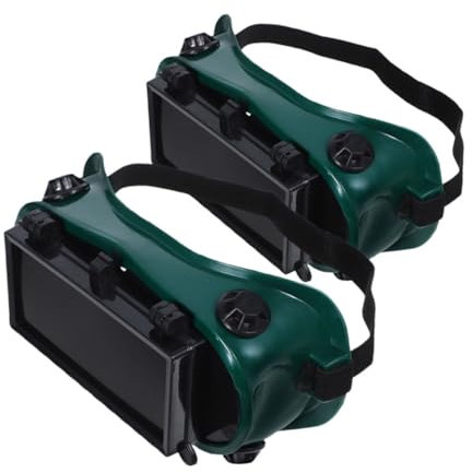 JECOMPRIS 2 Pièces Lunettes De Soudage Lunettes sur Lunettes Lentes pour Le Métal De Soudure De Sécurité Lunettes De Laboratoire Lunettes De Chalumeau Plastique Dark Green
