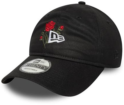 New Era Casquette de Baseball réglable Couronne Non structurée visière incurvée Rose Chapeau Noir