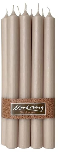Nordring 8 Stabkerzen Rustik sahara 2,2 x 25 cm hoch durchgefärbt RAL-zertifiziert