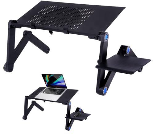 Laptop Bed Desk | Laptop Stand | Adjustable Computer Trays | collapsable Anti-slip Bed Table | Foldable Desk | Table mousee Pad Included For, Sofa, Couch, Eating, Writing, Flo