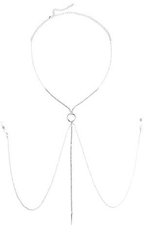 Aroncent Brustwarzenpiercing mit Halskette Körper Piercing: Edelstahl Damen Brustwarzen nicht Piercing Nipplerings Schmuck Set mit Kette Sexy Body Barbell Chain Schmuck für Partys und Festivals