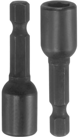 sourcing map 2Pcs 1/4 Hex Shank 7mm Magnetic Hex Socket 48mm Length, CR-V Steel Quick-Release Impact Driver Socket Wrench Screw for Impact Drill Power Nut Setter