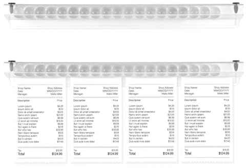 EXIN DEHCEN 2 Stück Bonhalter Gastronomie Bonschiene, 30cm Bonleiste Gastronomie Selbstklebend PVC Bonhalter, Bonhalter Tickethalter, Notizleiste Klemmleiste, für Küche Büro Bar