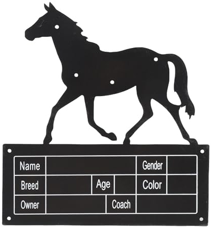 SUNGOOYUE Namensschild aus Metall für Pferdestall, Personalisierbares Stallschild aus Metall für Pferde mit Befestigungslöchern, Elegantes Scheunendekor, Professionelle ID-Beschilderung