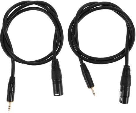 TEHAUX 2pcs Trs to Xlr Mic Cable for Microphone Audio Cable Right Angle Connector for Compact Synthesizers Pedals