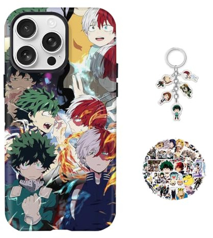 XINGYAOWYA Hülle für iPhone 11 My Hero Anime Spiel [Mit Schlüsselbund und Aufklebern] Cartoons Stoßfest Hartschalenhülle Silikon Case Academia Handyhülle für iPhone 11 - Hülle 4
