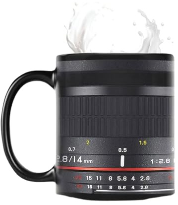 Generisch Fotografie Kaffeetasse - Kamera -Objektiv geformte Keramikbecher, lustige Tea Becher | Kreative für Männer und Frauen, perfekt für Kaffee- und Tee -Trinker | Ideal für Schreibtisch, Zuhau