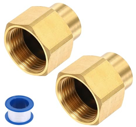 sourcing map 2Pcs Pressure Washer Adapter, M14 Female to M22 Female Quick Connect Fittings Brass Swivel Adapter with Sealant Tape for Pressure Power Washers Hose