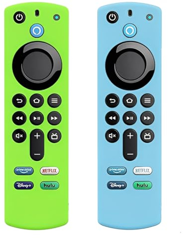 YUPZAR Fernbedienungshülle kompatibel mit Fire TV Stick /4K Alexa Sprach-Fernbedienung (3rd Gen), Silikonhülle mit Handgelenkschlaufe,Weich Verschleißfest,Nachtlicht,2 Pcs(NOT for 4K 2nd 2024)