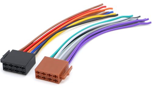 Rierousy DIN ISO 16 Pin Adapter Kabel für Auto Radio, ISO Stecker auf Offene Kabelenden, Autoradio Anschlusskabel Kompatibel mit VW Fahrzeugen