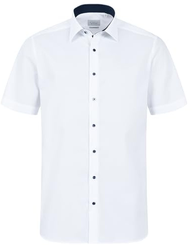 ETERNA Herren Businesshemd | Kurzarm | MODERN FIT | Uni | Bügelfrei, 100% Baumwolle | Kent Kragen