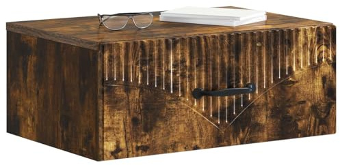 vidaXL Wandmontierter Nachttisch 2 pcs Geräucherte Eiche Holzwerkstoff, Geräumiger Nachttisch, rechteckiger Beistelltisch, kompakte Ablage, funktionale Möbel, minimalistischer Wohnstil