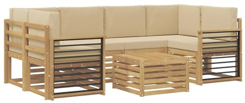 vidaXL Sofagarnituren Massivholz Akazie, Garten, modernes Outdoor-Sofa-Set, langlebige Möbel für Terrasse, Lounge-Sitz und Komfort