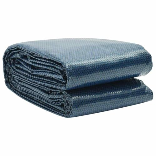 QUAHEAS Telone solare galleggiante in PE, 260 x 160 cm, nero e blu, con camere d'aria, pellicola solare isolante per piscine fuori terra e piscine, impermeabile, trattiene il calore