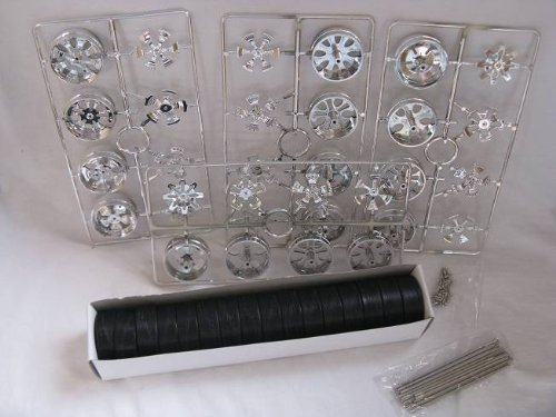 alles-meine.de GmbH felgenset Felgen Set Reifen Spinners 1/18 Chrom 4er Set Schwarz Modellauto Modell Auto
