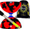 Profi-Diabolo-Set Jester, Schwarz / Rot, inkl. Aluminiumstäbe, Schnur und Transporttasche