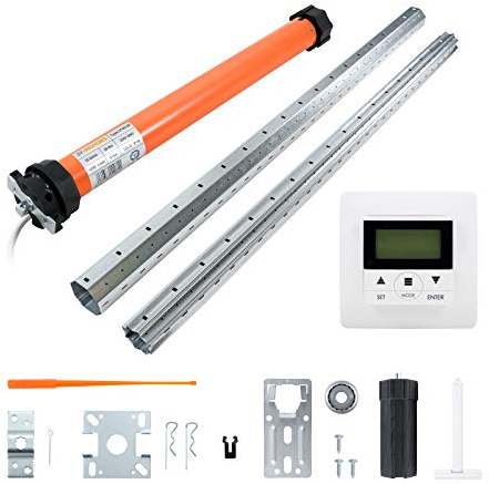 3T-Motors Rollladenmotor Komplettset mit Zeitschaltuhr, SW60 Welle 2,70 m, 3T45-20 (Zugkraft 20 Nm/40 kg) mit mechanischen Endschaltern, einfache Montage mit Zubehör, Rollladenantrieb