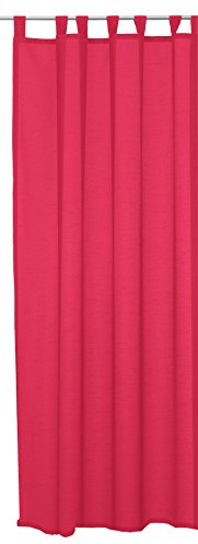 Haus und Deko Schlaufenschal 140 x 245 cm Pink Seidenglanz Gardinen halbtransparent Vorhang Übergardine Schlaufen Vorhänge Gardine Wohnzimmer Schlafzimmer Kinderzimmer