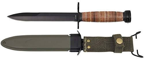 MFH US Bajonett M 4 mit Ledergriff und Kunststoff Scheide Messer Dolch LARP Mittelalter Wikinger ab 18 Jahren