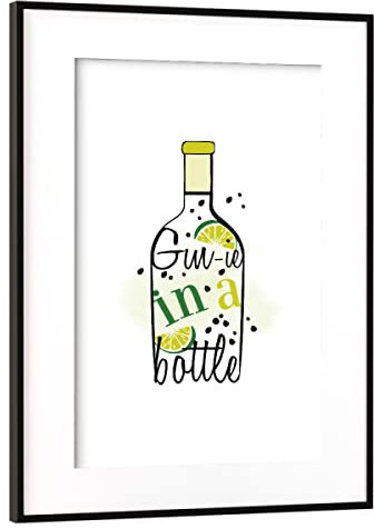artboxONE Poster mit Rahmen Schwarz (Metallic) 30x20 cm Gin-ie von AB1 Edition - gerahmtes Poster