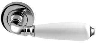 Oxford White China Door Handles on Chrome Rose (2)