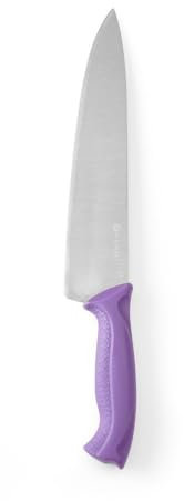 HENDI Kochmesser, Küchenmesser, Messer, HACCP, Geschirrspülmaschinengeeignet, antiallergen, Klingte: 240mm, Länge 385mm, Edelstahl, Polypropylen, violett