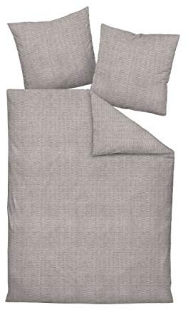 Janine Interlock Jersey 1 teilig Kissenhülle Kopfkissenbezug 40 x 40 cm Carmen 53086-07 Taupe