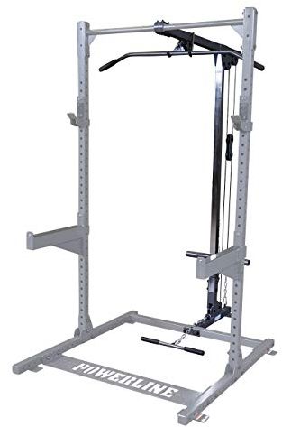 Body Solid Powerline (PLA500) Half Rack LAT Attachment for PPR500 Power Cage, LAT Pull Down & Low Row Bar Fitness Add-On Equipment, Commercial and Home Gym Machine Pulldown Accessory