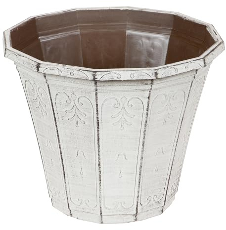 YouGarden Pair of Calista Round Planters, 30cm (12in) Vintage Rust Polypropylene Pot
