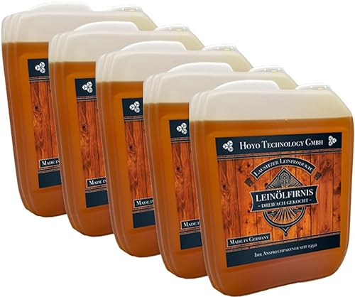 Leinölfirnis 25 Liter Leinöl Firnis (5 x 5 Liter) Lausitzer Holzschutz doppelt gekocht und harzfrei