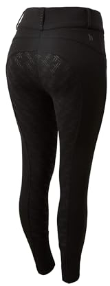 HORZE Damen Winterreithose Mia, Thermo Reithose mit Silikonvollbesatz, Schwarz, 36