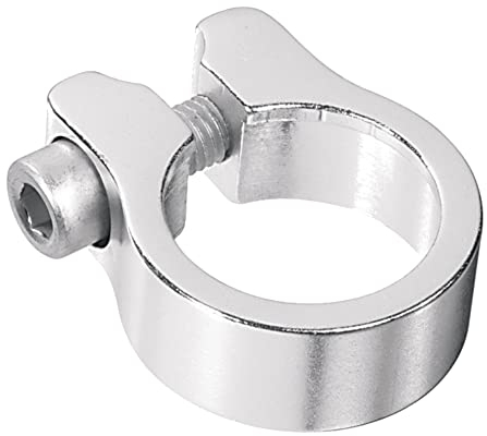 cyclingcolors Collier de serrage de tige de selle Aluminium à visser fixation tube vélo vtt route ville cycle universel, diamètre 31.8 mm (argent)