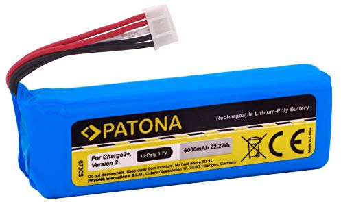 PATONA 6730 Ersatz für Akku JBL GSP1029102R P763098 (6000mAh) - kompatibel mit JBL Charge 2+ Charge 2 Plus und Charge 3 Version 2015